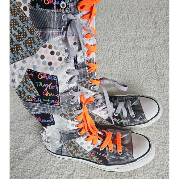 Converse Chuck Taylor All Star Patchwork Knee High Sneaker Women 8 - Picture 9 of 11
